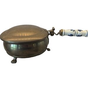 Vintage/Antique Brass footed Crumb Catcher/Silent Butler